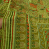 Sanskriti Vintage Sarees Green Indian Printed 100% Pure Silk Sari Craft Sustainable Fabric