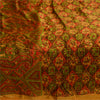 Sanskriti Vintage Sarees Indian Saffron Pure Silk Print Woven Sari Craft Sustainable Fabric