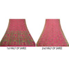 Sanskriti Vintage Sarees Quilting Felting Craft Sustainable Fabric Pink Print Pure Silk Sari