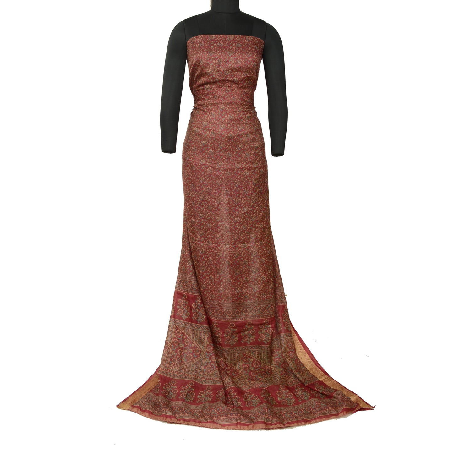 Sanskriti Vintage Sarees Indian Blush-Pink Pure Silk Printed Sari Craft Sustainable Fabric