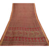 Sanskriti Vintage Sarees Indian Blush-Pink Pure Silk Printed Sari Craft Sustainable Fabric