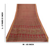 Sanskriti Vintage Sarees Indian Blush-Pink Pure Silk Printed Sari Craft Sustainable Fabric