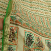 Sanskriti Vintage Sarees Ivory Zari Border Pure Silk Printed Sari Craft Sustainable Fabric