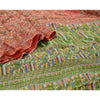 Sanskriti Vintage Sarees Indian Red & Green Blend Silk Printed Sari Craft Sustainable Fabric