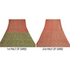 Sanskriti Vintage Sarees Indian Red & Green Blend Silk Printed Sari Craft Sustainable Fabric