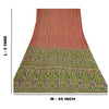Sanskriti Vintage Sarees Indian Red & Green Blend Silk Printed Sari Craft Sustainable Fabric