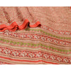 Sanskriti Vintage Sarees Red 100% Pure Silk Printed Sari Floral 5yd Craft Sustainable Fabric