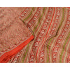 Sanskriti Vintage Sarees Red 100% Pure Silk Printed Sari Floral 5yd Craft Sustainable Fabric