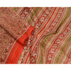 Sanskriti Vintage Sarees Red 100% Pure Silk Printed Sari Floral 5yd Craft Sustainable Fabric