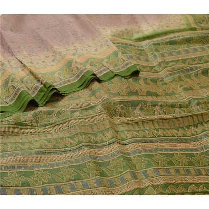 Sanskriti Vintage Sarees Quilting Felting Craft Sustainable Fabric Pure Silk Printed 5ydSari