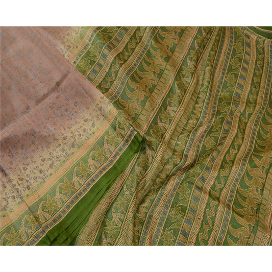 Sanskriti Vintage Sarees Quilting Felting Craft Sustainable Fabric Pure Silk Printed 5ydSari