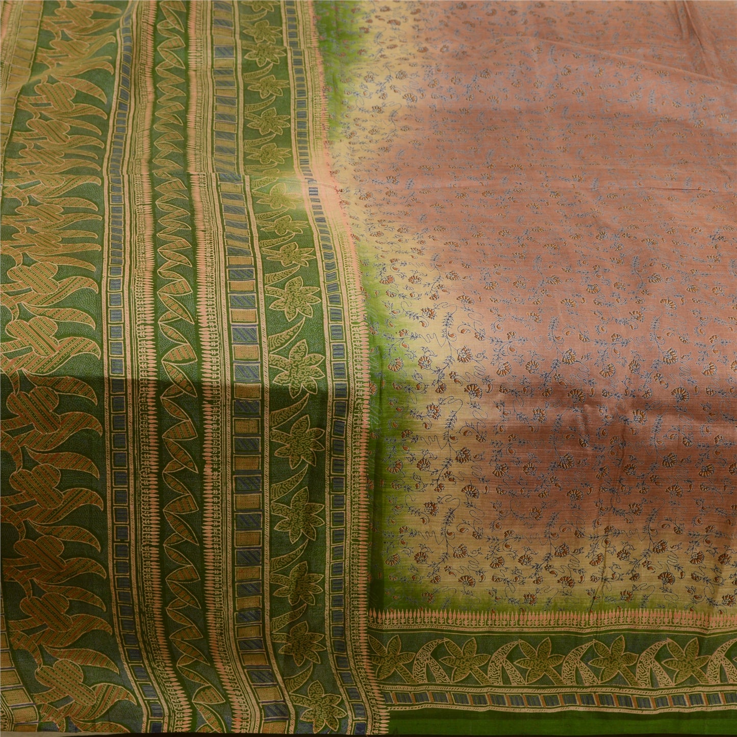 Sanskriti Vintage Sarees Quilting Felting Craft Sustainable Fabric Pure Silk Printed 5ydSari