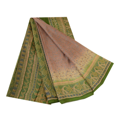 Sanskriti Vintage Sarees Quilting Felting Craft Sustainable Fabric Pure Silk Printed 5ydSari