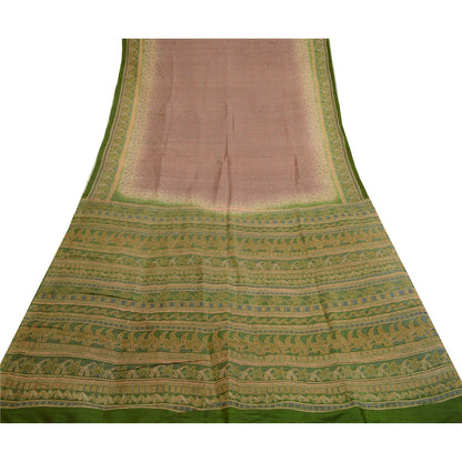 Sanskriti Vintage Sarees Quilting Felting Craft Sustainable Fabric Pure Silk Printed 5ydSari