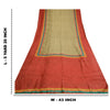 Sanskriti Vintage Sarees Indisk Grøn &amp; Rød Trykt Ren Silke Sari Håndværk Bæredygtigt Stoff