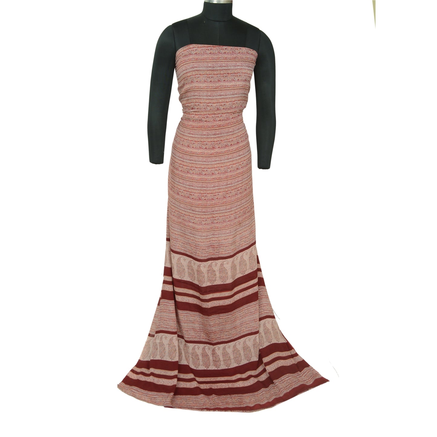 Sanskriti Vintage Sarees Pink & Dark Red 100% Pure Silk Print Sari Craft Sustainable Fabric