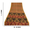 Sanskriti Vintage Sarees Brown Pure Silk Printed Zari Border Sari Craft Sustainable Fabric