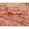 Sanskriti Vintage Dark Red/Brown Sarees 100% Pure Silk Printed Sari Craft Sustainable Fabric