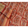 Sanskriti Vintage Dark Red/Brown Sarees 100% Pure Silk Printed Sari Craft Sustainable Fabric