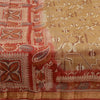 Sanskriti Vintage Dark Red/Brown Sarees 100% Pure Silk Printed Sari Craft Sustainable Fabric