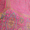 Sanskriti Vintage Sarees Pink 100% Ren Silke Trykt Sari Håndlavet 5 Yard Bæredygtigt Stof