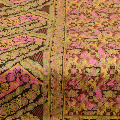 Sanskriti Vintage Sarees 5YD Pure Silk Quilting Felting Craft Sustainable Fabric Print Sari