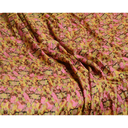 Sanskriti Vintage Sarees 5YD Pure Silk Quilting Felting Craft Sustainable Fabric Print Sari