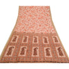 Sanskriti Vintage Sarees Pink Zari Border Pure Silk Printed Sari Craft Sustainable Fabric