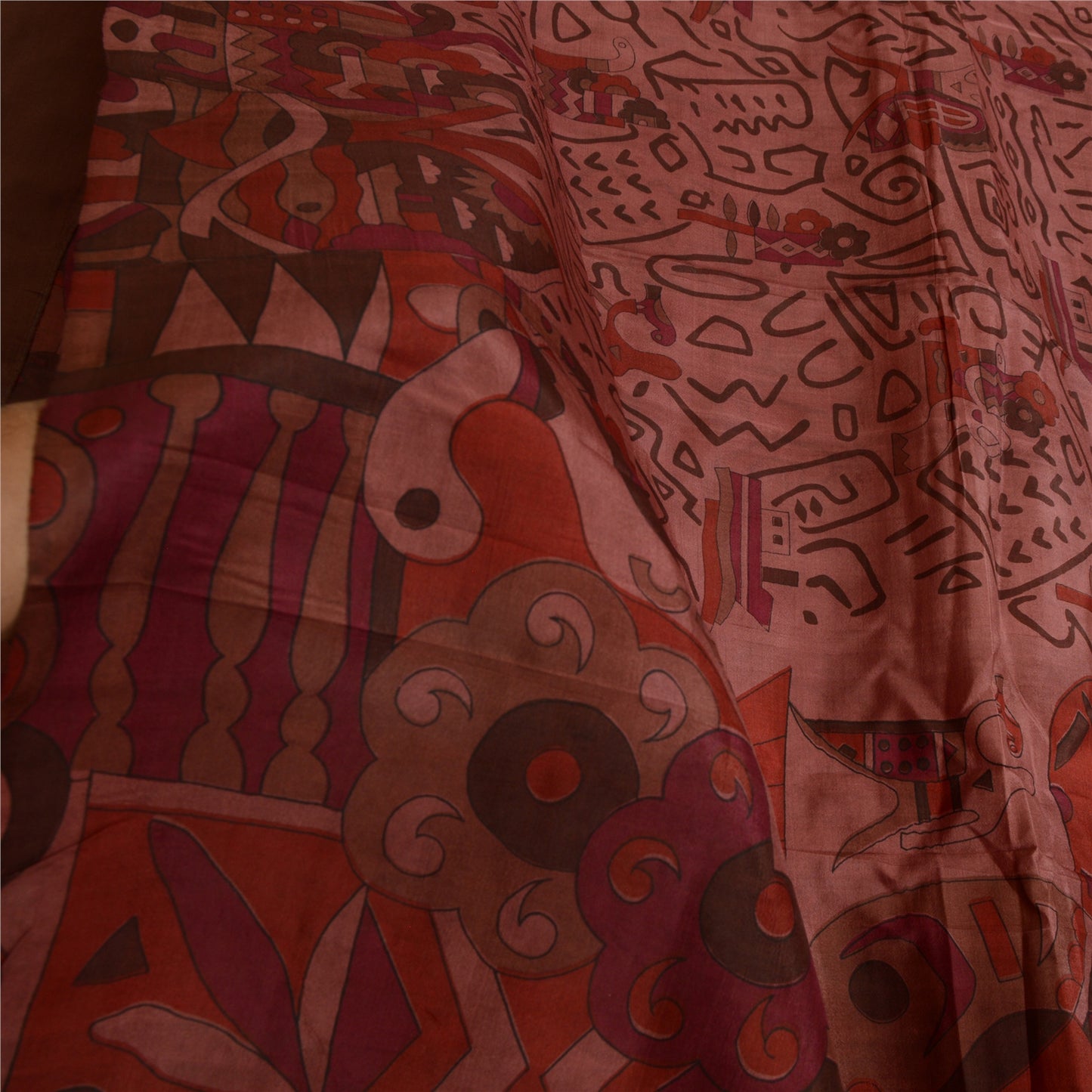 Sanskriti Vintage Sarees Quilting Felting Craft Sustainable Fabric Pure Silk Printed Sari