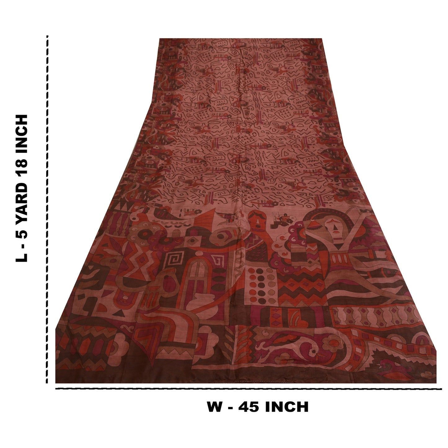 Sanskriti Vintage Sarees Quilting Felting Craft Sustainable Fabric Pure Silk Printed Sari