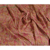 Sanskriti Vintage Sarees Pink &amp; Green Printed Pure Silk Sari Blomsterhåndværk Bæredygtigt Stoff