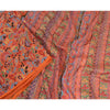 Sanskriti Vintage Sarees Orange 100% Pure Silk Printed Sari Soft Craft Sustainable Fabric