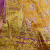 Sanskriti Vintage Sarees Saffron Zari Woven Printed Artificial Silk Sari Sustainable Fabric