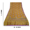 Sanskriti Vintage Sarees Saffron Zari Woven Printed Artificial Silk Sari Sustainable Fabric