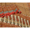 Sanskriti Vintage Ivory/Red Sarees 100% Pure Silk Printed Sari Craft Sustainable Fabric