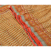 Sanskriti Vintage Ivory/Red Sarees 100% Pure Silk Printed Sari Craft Sustainable Fabric