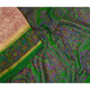 Sanskriti Vintage Sarees Pink & Green Pure Silk Printed Sari 5yd Craft Sustainable Fabric