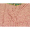 Sanskriti Vintage Sarees Pink & Green Pure Silk Printed Sari 5yd Craft Sustainable Fabric
