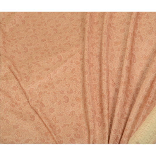 Sanskriti Vintage Sarees Shades of Pink Print Woven Pure Silk Sari Craft Sustainable Fabric
