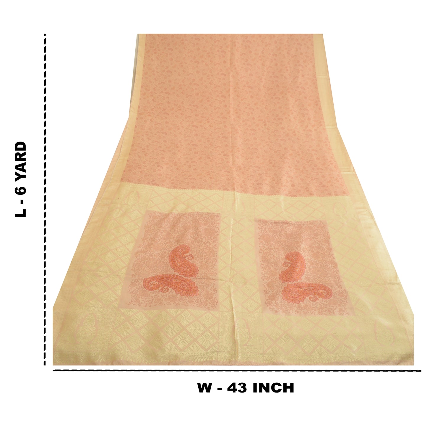 Sanskriti Vintage Sarees i lyserøde nuancer af tryk, vævet ren silkesari, håndværk af bæredygtigt stof