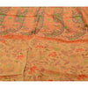 Sanskriti Vintage Sarees From India Saffron Pure Silk Printed Sari Craft Sustainable Fabric