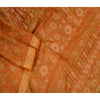Sanskriti Vintage Sarees Brown Pure Silk Printed Sari Woven Border Craft Sustainable Fabric