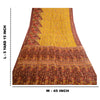 Sanskriti Vintage Sarees Yellow/Brown Women Printed Pure Silk Sari Craft Sustainable Fabric