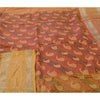 Sanskriti Vintage Sarees Multi Zari Brocade Printed Pure Silk Sari Craft Sustainable Fabric