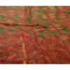 Sanskriti Vintage Sarees Red Zari Border Pure Silk Printed Sari Craft Sustainable Fabric