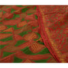 Sanskriti Vintage Sarees Red Zari Border Pure Silk Printed Sari Craft Sustainable Fabric