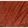 Sanskriti Vintage Sarees Red Zari Border Pure Silk Printed Sari Craft Sustainable Fabric