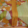 Sanskriti Vintage Sarees Indian Green Pure Silk Printed Sari 5 YD Craft Sustainable Fabric