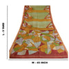 Sanskriti Vintage Sarees Indian Green Pure Silk Printed Sari 5 YD Craft Sustainable Fabric