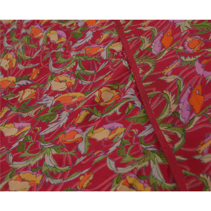 Sanskriti Vintage Sarees Indian Purple Pure Silk Printed Sari 5 YD Craft Sustainable Fabric